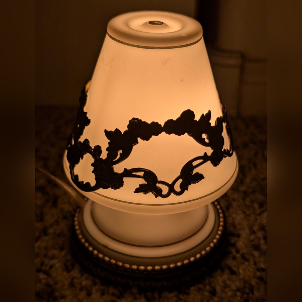 Vintage GLOBE Filigree Vanity Lamp 24 KT Gold Plated Hollywood Regency